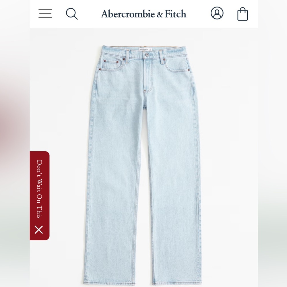 Abercrombie and Fitch women’s baggy, low rise jeans size 31/12 regular length - Picture 4 of 5
